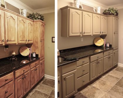 Before and after makeover in this Mount Juliet customers laundry room with updated color and modern style painted finish